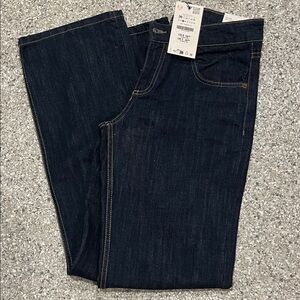 Zara Dark Low Rise Blue Flare & Wide Leg Jeans Tall